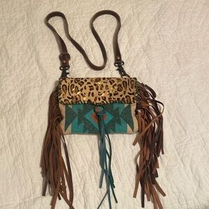 Myra Bag Drizzle Crossbody Bag Fringe Southwest Aztec Cowgirl Boho Handbag Purse